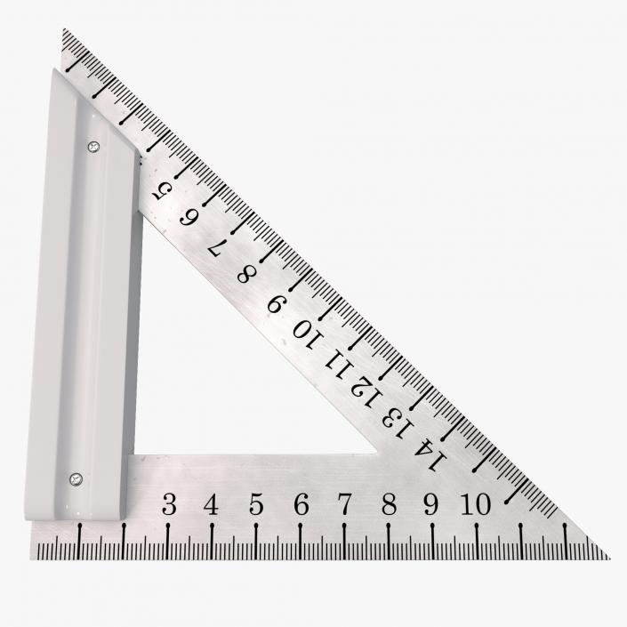 3D model Steel Triangle Ruler