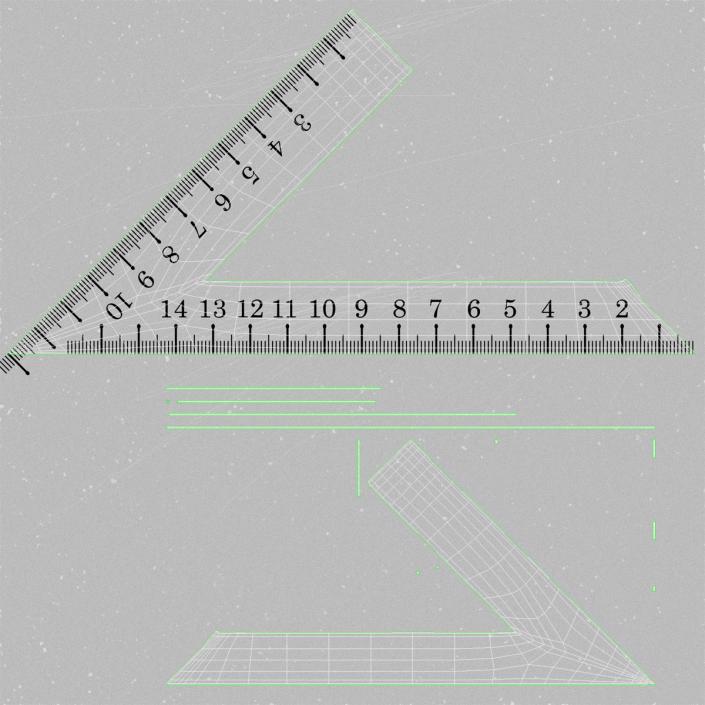 3D model Steel Triangle Ruler