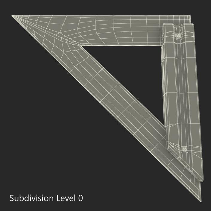 3D model Steel Triangle Ruler