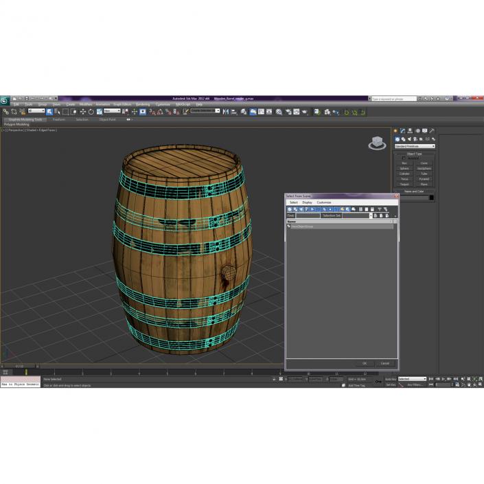 3D Wooden Barrel model