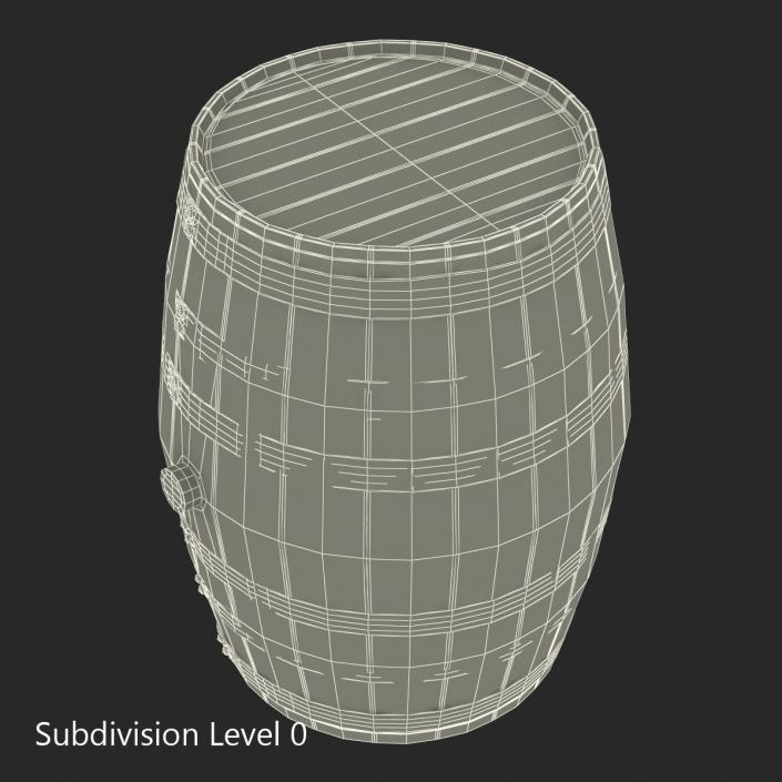 3D Wooden Barrel model