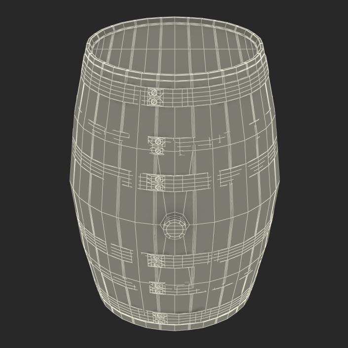 3D Wooden Barrel model