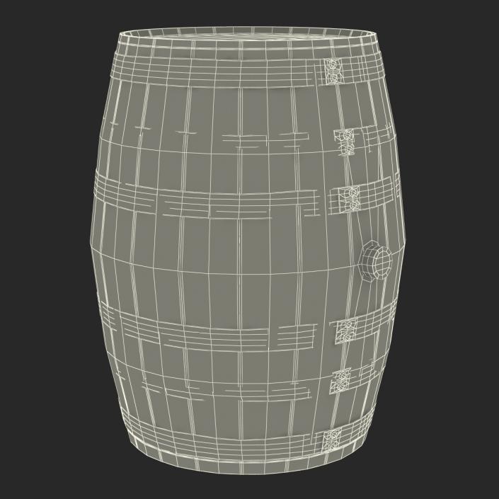 3D Wooden Barrel model