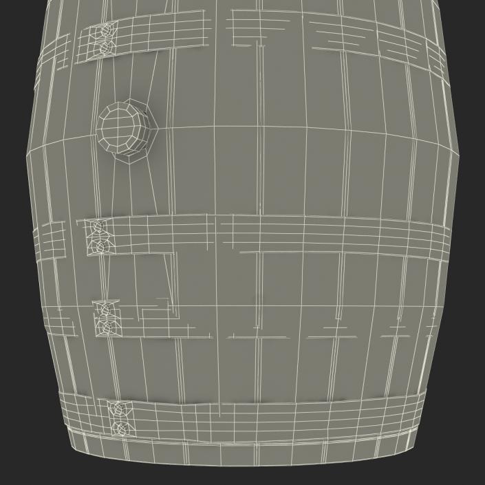 3D Wooden Barrel model