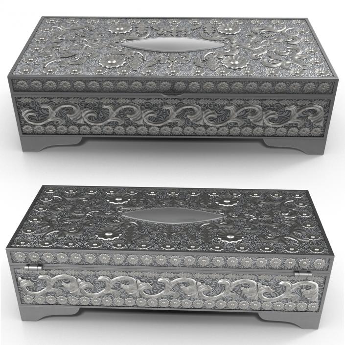 3D Pewter Jewelry Box model