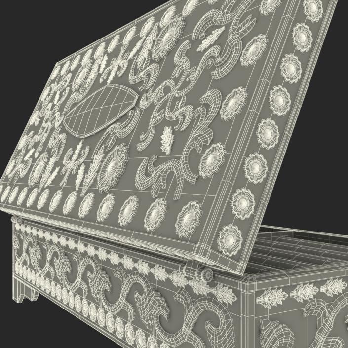 3D Pewter Jewelry Box model