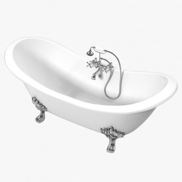 3D Double Slipper Clawfoot Bath model