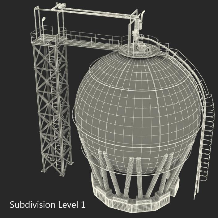 3D model Oil Storage Tank 3D Model