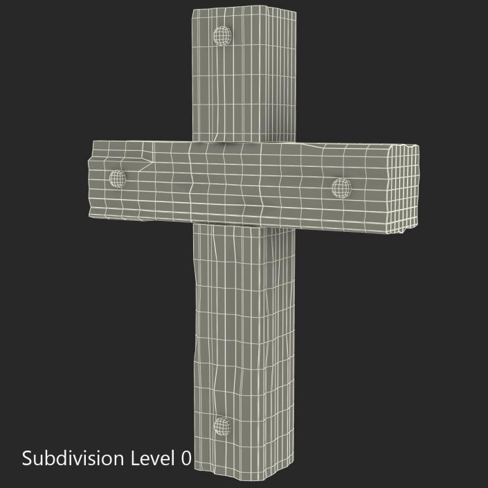 Wooden Cross Weathered 3D