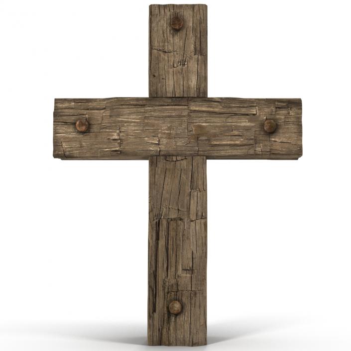 Wooden Cross Weathered 3D