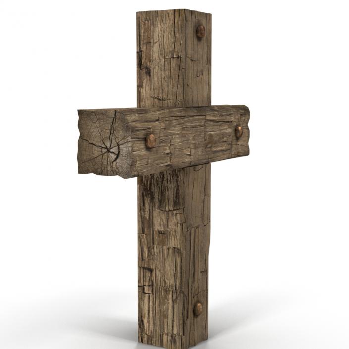 Wooden Cross Weathered 3D