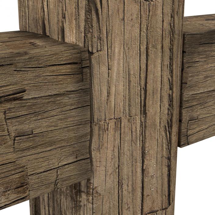 Wooden Cross Weathered 3D