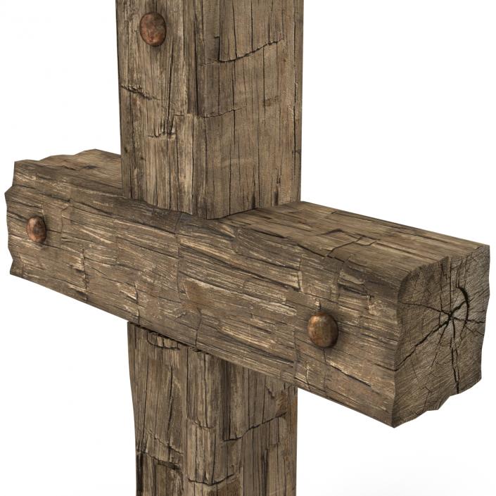 Wooden Cross Weathered 3D