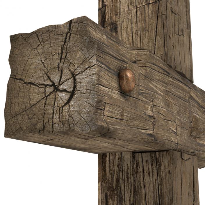 Wooden Cross Weathered 3D