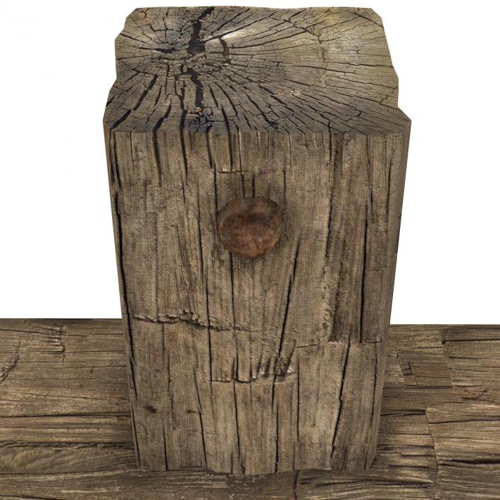 Wooden Cross Weathered 3D