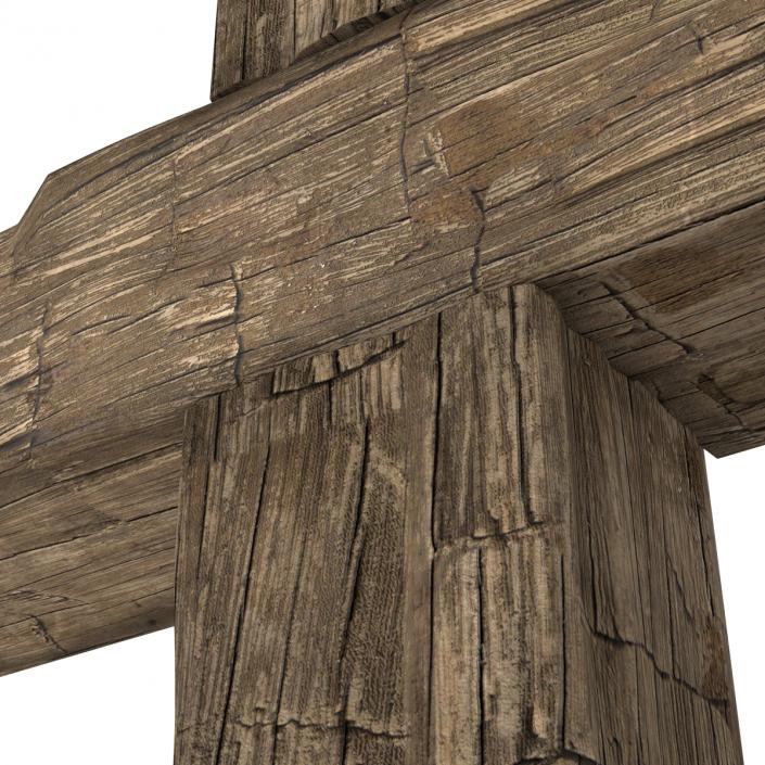 Wooden Cross Weathered 3D