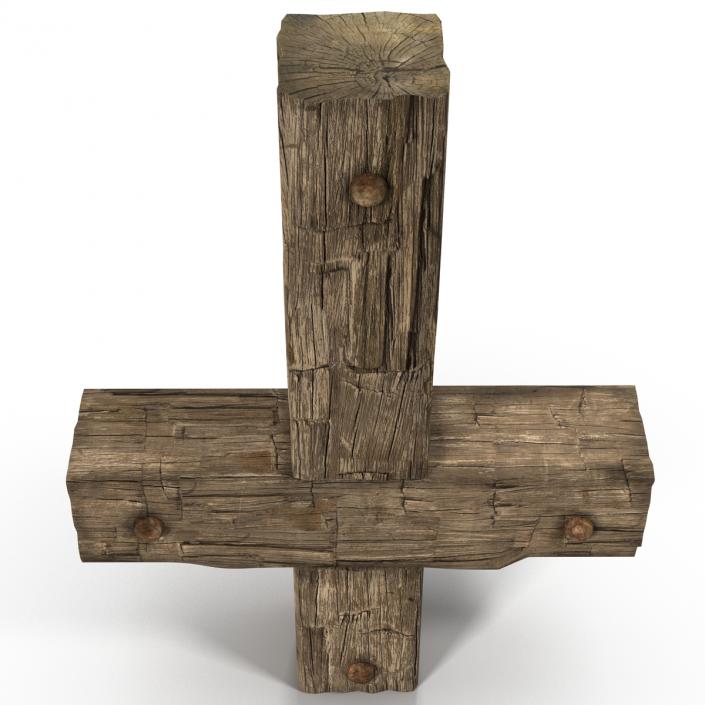 Wooden Cross Weathered 3D