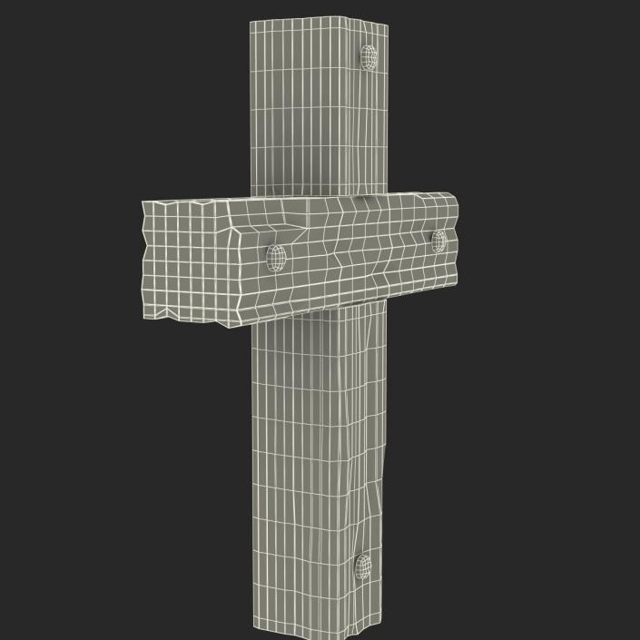 Wooden Cross Weathered 3D