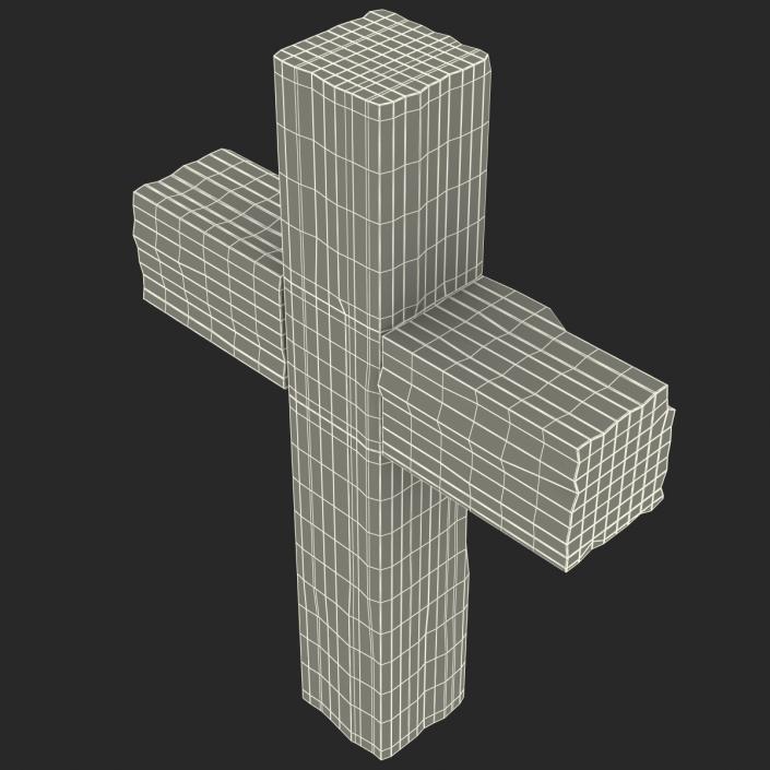 Wooden Cross Weathered 3D