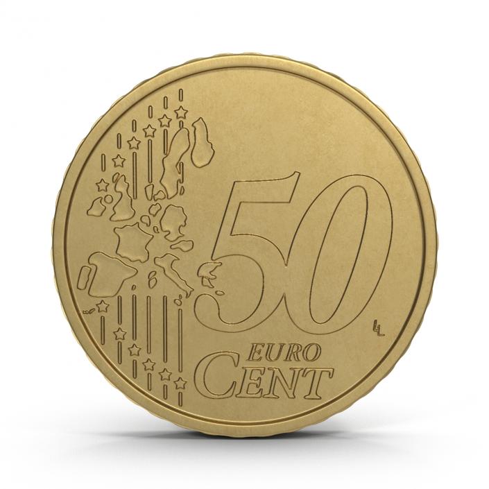 French Euro Coin 50 Cent 3D model