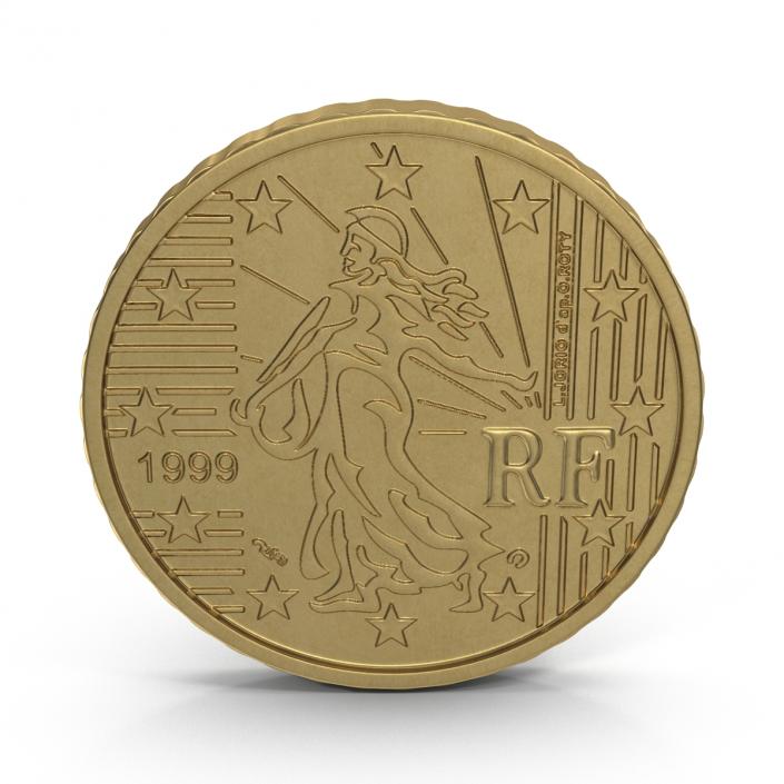 French Euro Coin 50 Cent 3D model