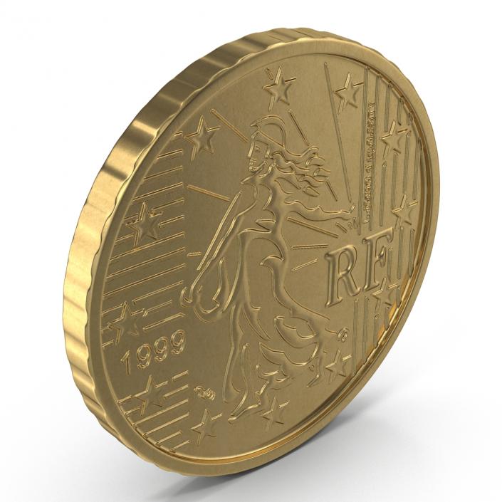 French Euro Coin 50 Cent 3D model