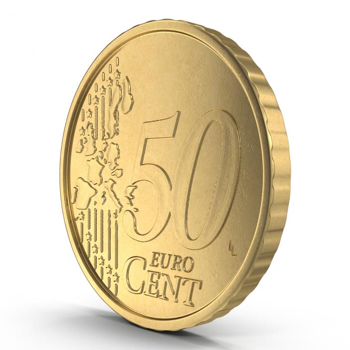 French Euro Coin 50 Cent 3D model