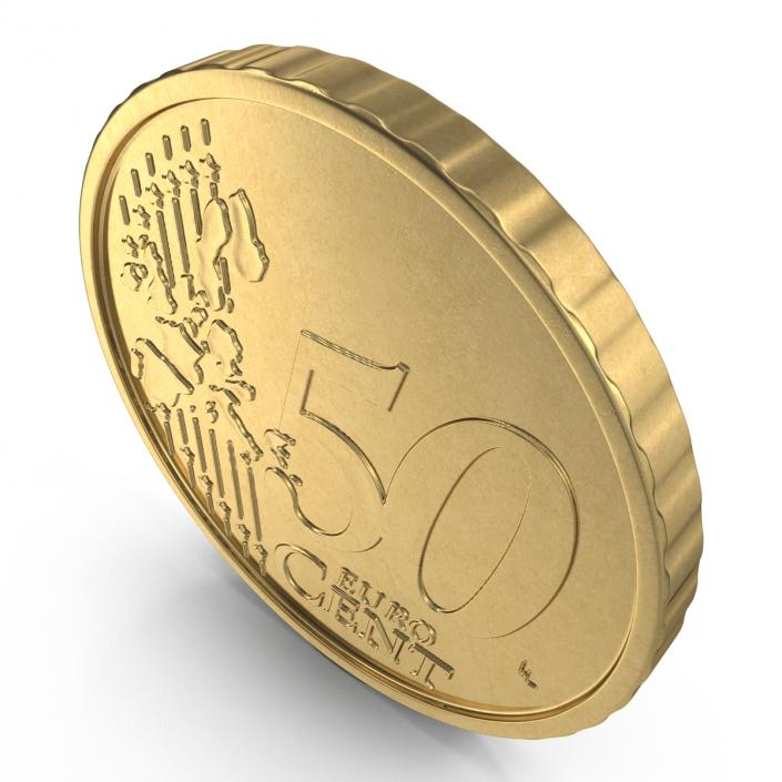 French Euro Coin 50 Cent 3D model