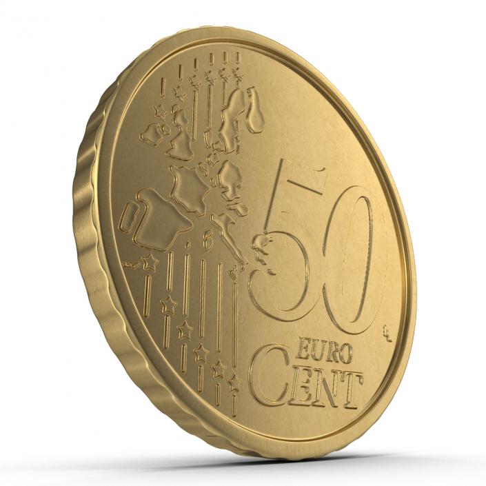 French Euro Coin 50 Cent 3D model