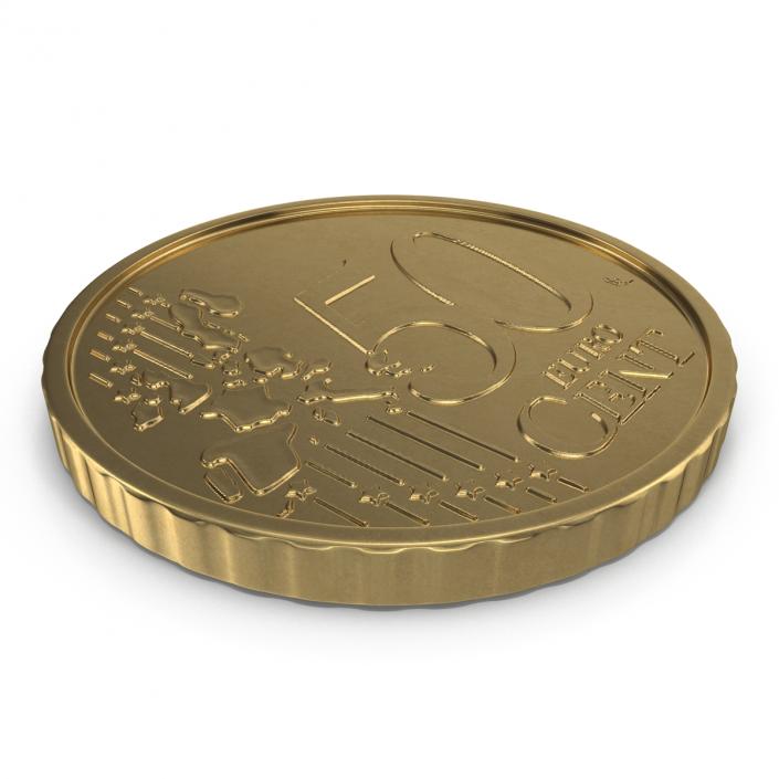 French Euro Coin 50 Cent 3D model