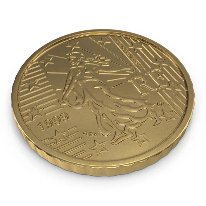 French Euro Coin 50 Cent 3D model