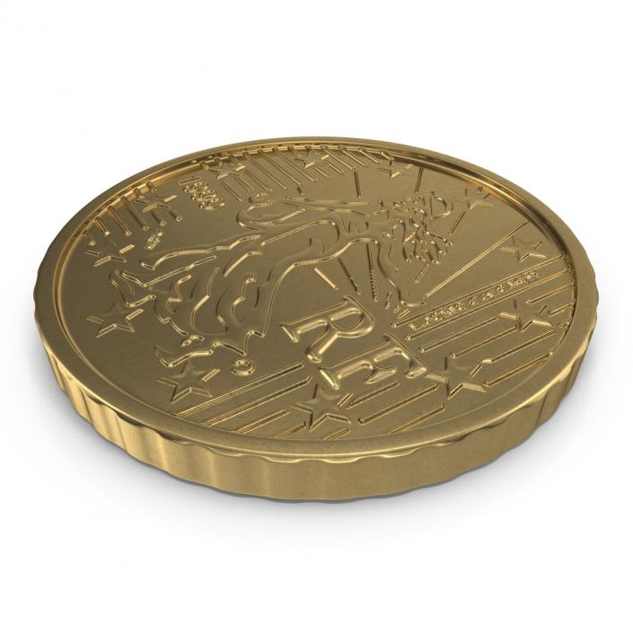 French Euro Coin 50 Cent 3D model