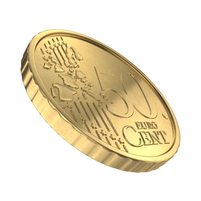 French Euro Coin 50 Cent 3D model