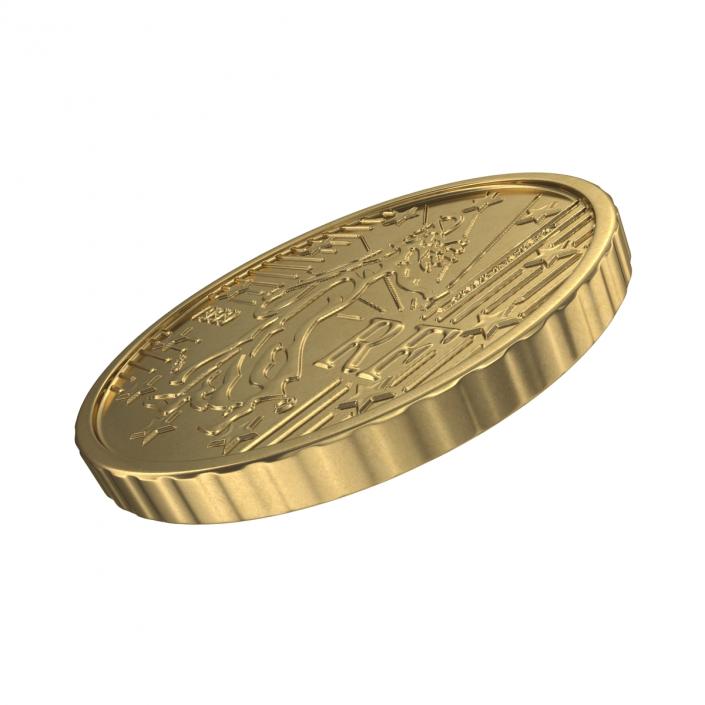 French Euro Coin 50 Cent 3D model