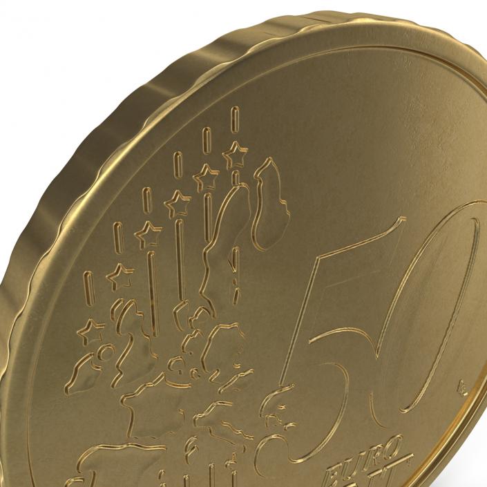 French Euro Coin 50 Cent 3D model