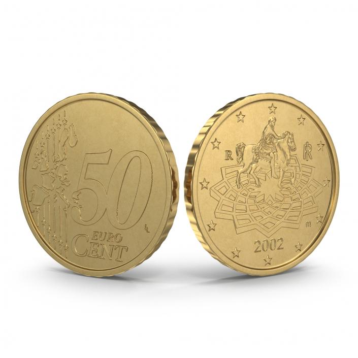 3D model Italian Euro Coin 50 Cent