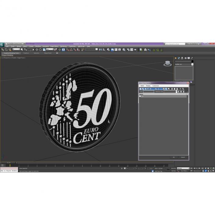 3D model Italian Euro Coin 50 Cent