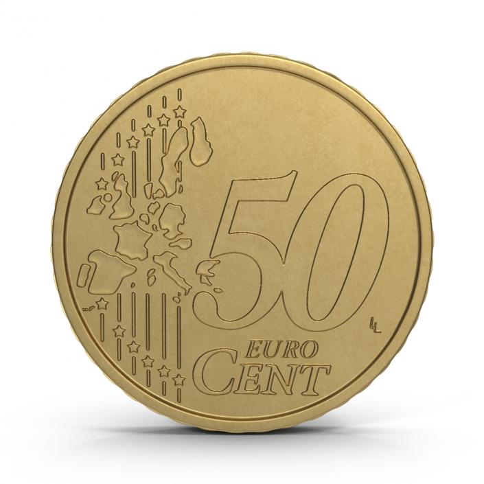 3D Spain Euro Coin 50 Cent model