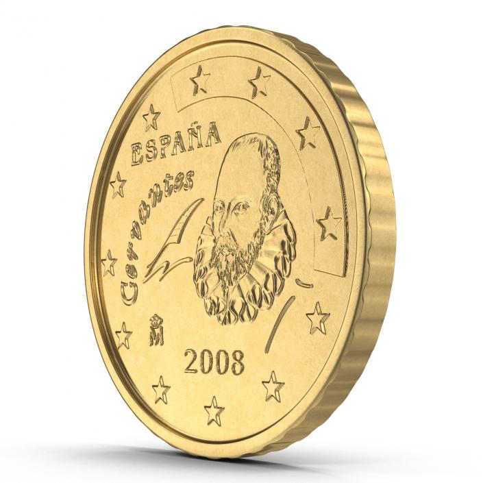 3D Spain Euro Coin 50 Cent model