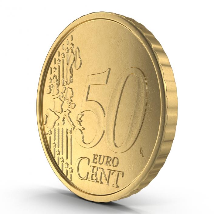 3D Spain Euro Coin 50 Cent model