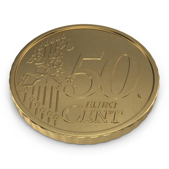 3D Spain Euro Coin 50 Cent model