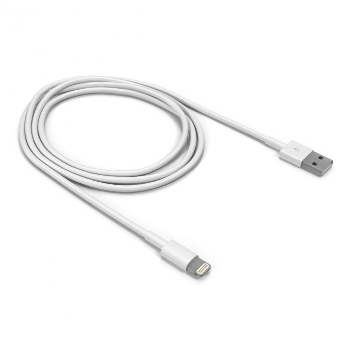 3D Apple Lightning to USB Cable model