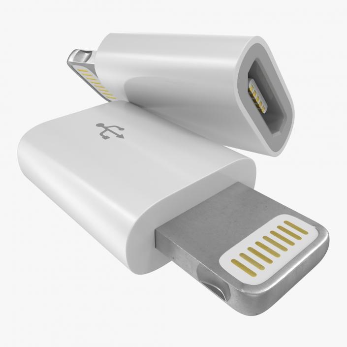 3D model Lightning to Micro USB Adapter