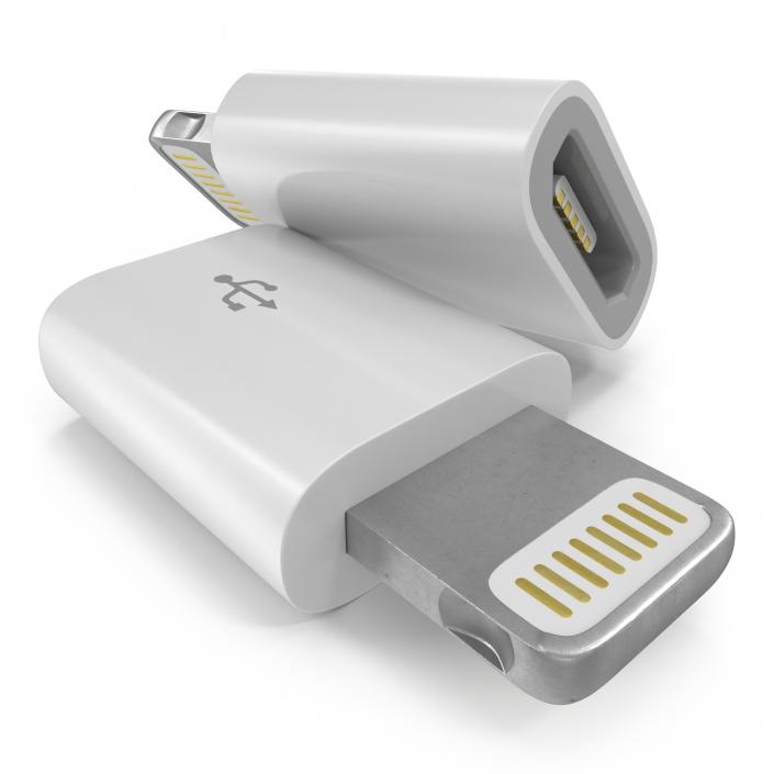 3D model Lightning to Micro USB Adapter