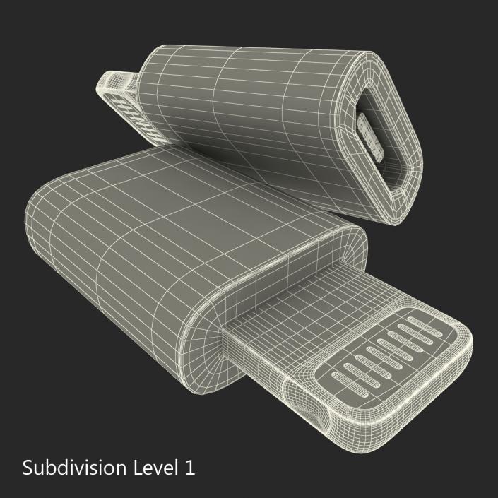 3D model Lightning to Micro USB Adapter