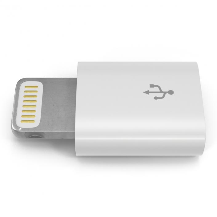 3D model Lightning to Micro USB Adapter