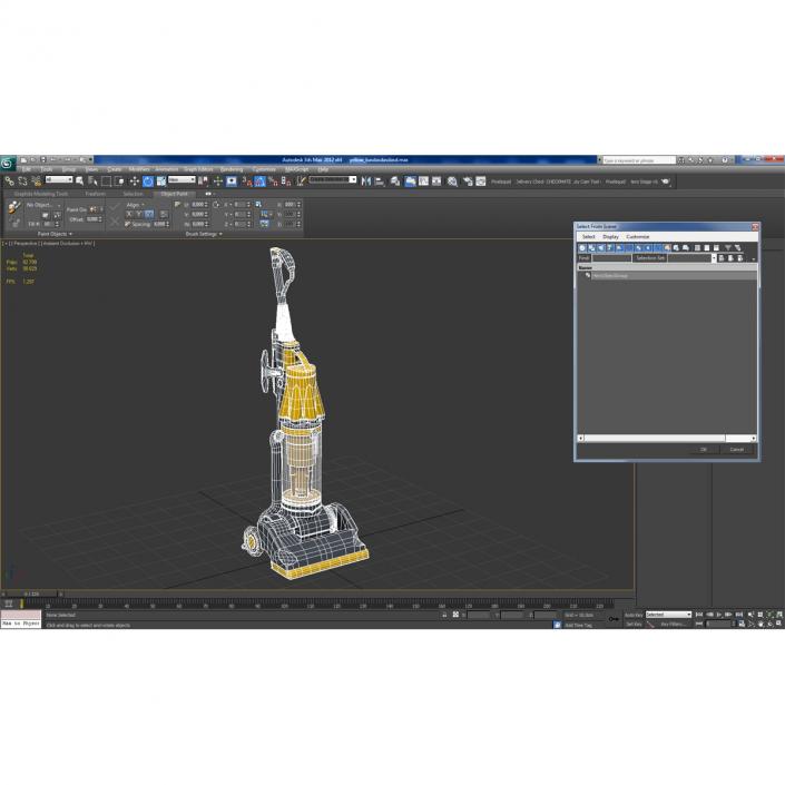 3D model Stand Up Vacuum Cleaner Yellow