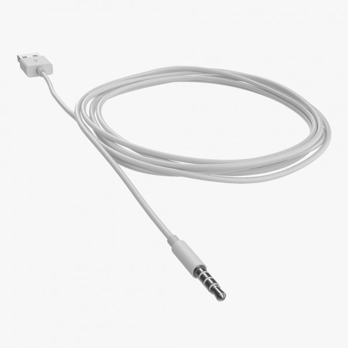 3D Apple iPod shuffle USB Cable model