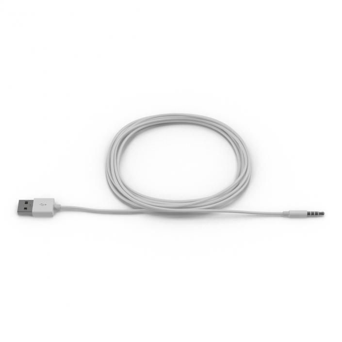 3D Apple iPod shuffle USB Cable model