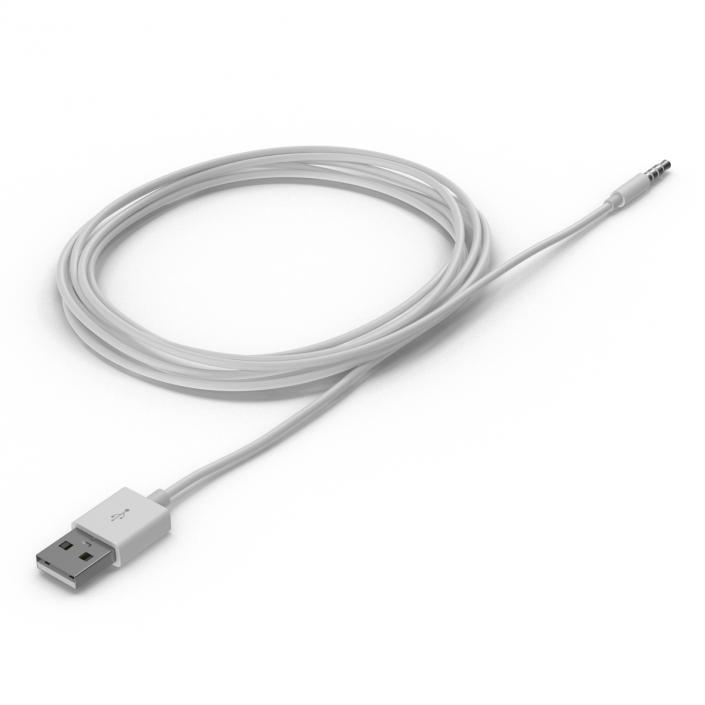 3D Apple iPod shuffle USB Cable model